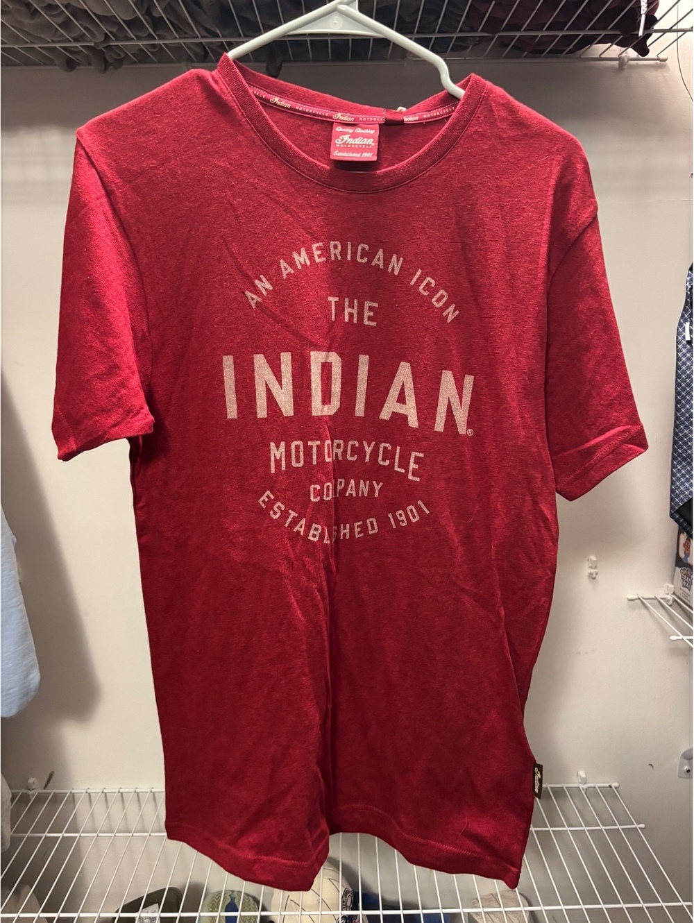 Indian Motorcycle Red Short Sleeve T-Shirt Size S